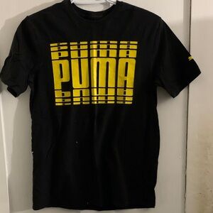 PUMA Black Tee with Yellow Graphic